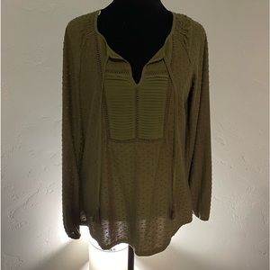 Nice long sleeve olive blouse.